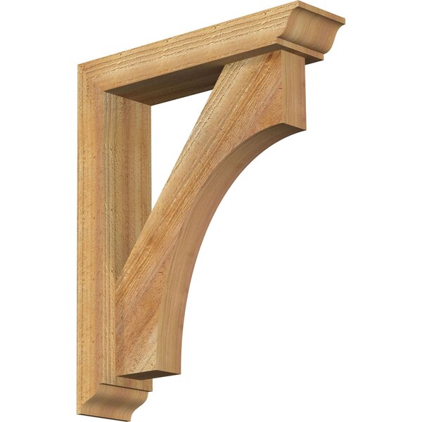 Ekena Millwork Westlake Traditional Rough Sawn Bracket w/ Offset Brace, Western Red Cedar, 4"W x 16"D x 20"H BKT0402X16X20WTL01RWR - main